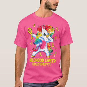 Camiseta Dabbing Unicorn Childhood Cancer Awarness 1540