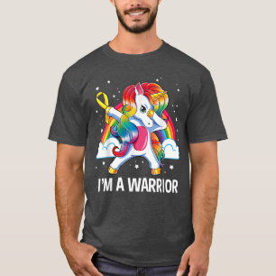 Camiseta Dabbing Unicorn Chilhood Cancer Awarness Warrior