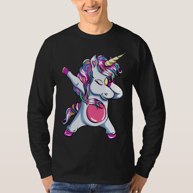 Camiseta Dabbing Unicorn Dab Dance Unicorn Kids Girls (Frente)