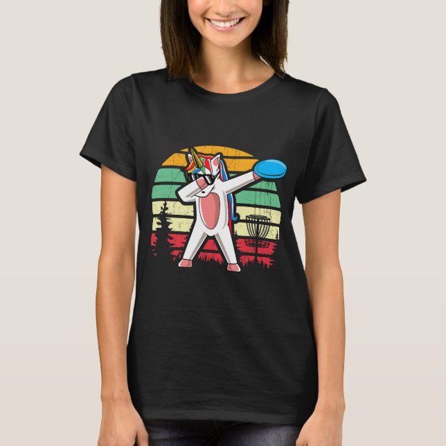Camiseta Dabbing Unicorn Dab Frisbee Disk Golf Girls Unicor (Frente)