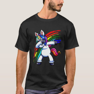 Camiseta Dabbing Unicorn Dancing Unicorn Rainbow