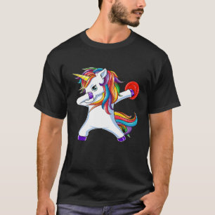 Camiseta Dabbing Unicorn Engraçado Disco Voador Golf Player