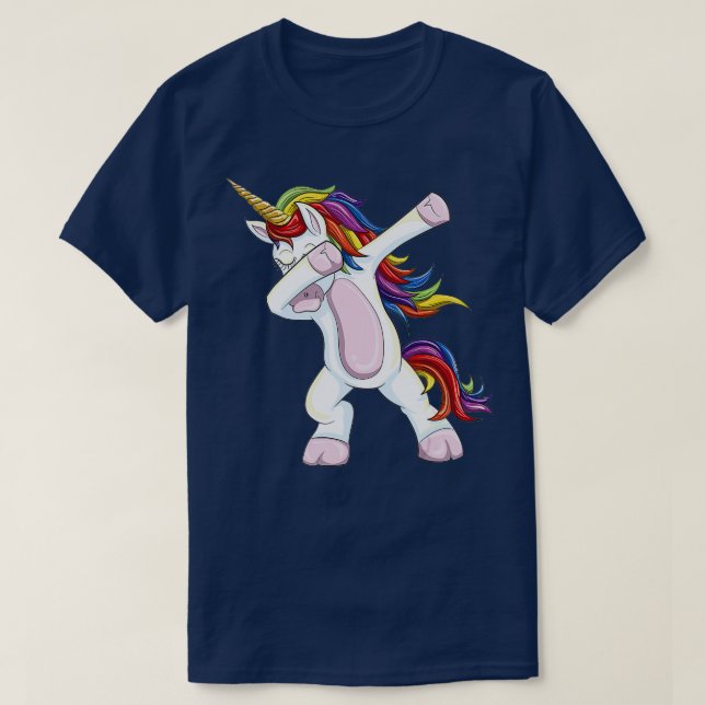 Camiseta Dabbing Unicorn - Engraçado Unicorn Dab Gift (Frente do Design)