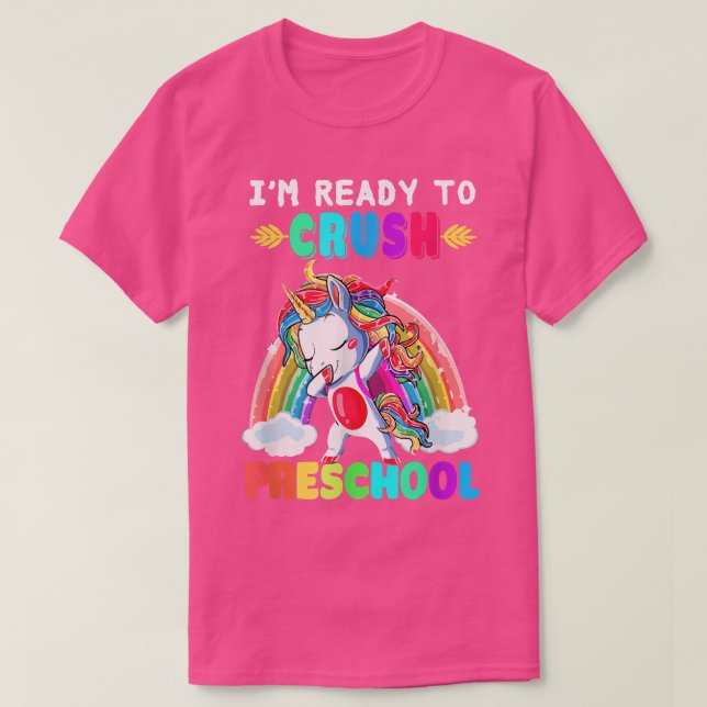 Camiseta Dabbing Unicorn Estou pronto para esmagar a pré-es (Frente do Design)