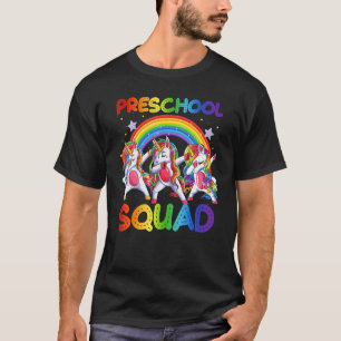 Camiseta Dabbing Unicorn First Day Of Preschool Stuents Ki