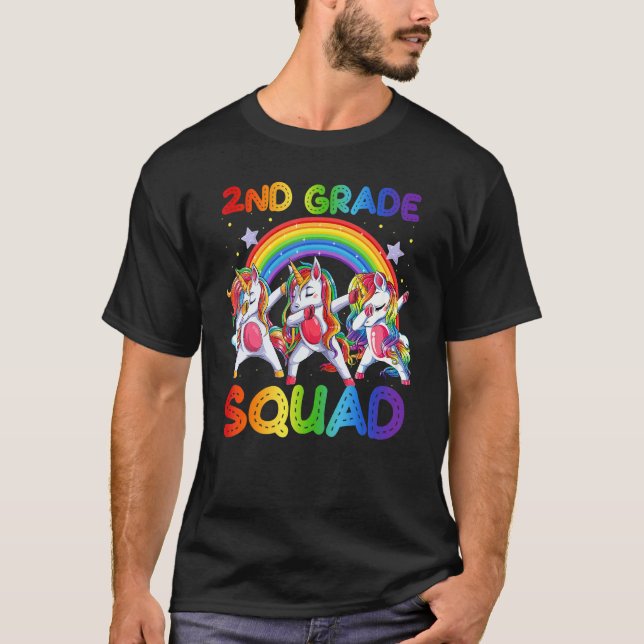 Camiseta Dabbing Unicorn First Day Of segundo Studies Ki (Frente)