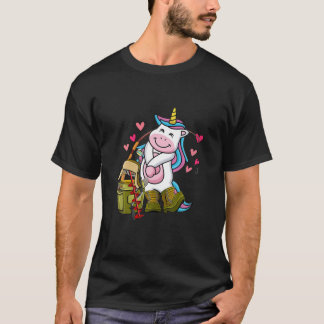Camiseta Dabbing Unicorn Fishing Vintage Cute Girls Apparel
