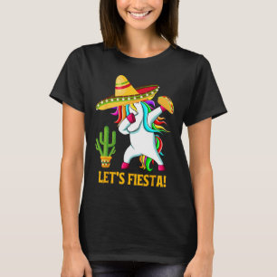 Camiseta Dabbing Unicorn Funny Cinco De Mayo Kids Girls Let