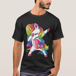 Camiseta Dabbing Unicorn Girls Kids Rainbow Dab Dance Squad