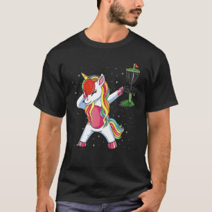 Camiseta Dabbing Unicorn Golfer Disk Golf Player Girls Wom