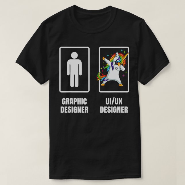 Camiseta Dabbing Unicorn Graphic Designer UI UX Designer Il (Frente do Design)
