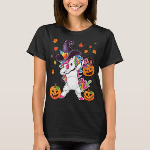 Camiseta Dabbing Unicorn Halloween Witume Broomstick