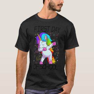 Camiseta Dabbing Unicorn Happy First Day Professor