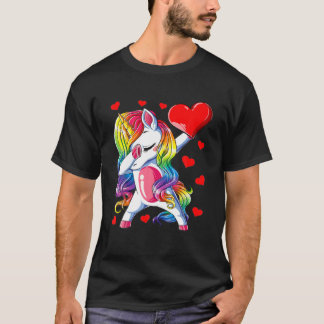 Camiseta Dabbing Unicorn Heart Dias de os namorados Girls K