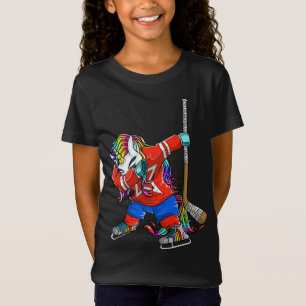 Camiseta Dabbing Unicorn Ice Hockey Cute Lover Youth