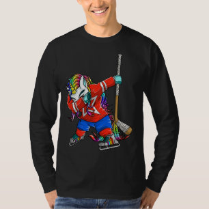 Camiseta Dabbing Unicorn Ice Hockey Cute Lover Youth