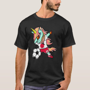 Camiseta Dabbing Unicorn Japan Football Flag Socc
