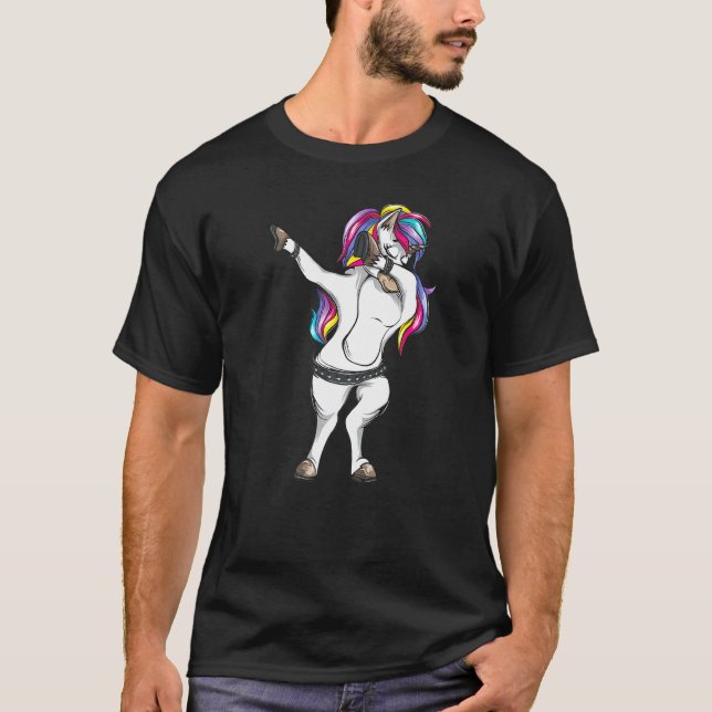 Camiseta Dabbing Unicorn Legal de Fanáticos por Animais Mit (Frente)