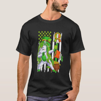 Camiseta Dabbing Unicorn Leprechaun Dia de São Patrício irl