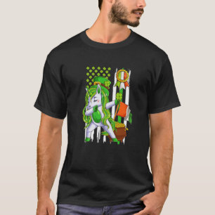 Camiseta Dabbing Unicorn Leprechaun Dia de São Patrício irl