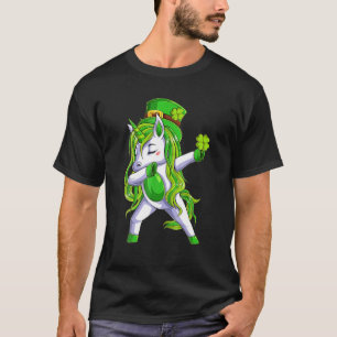 Camiseta Dabbing Unicorn Leprechaun Happy Dia de São Patr
