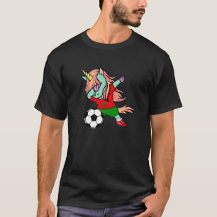 Camiseta Dabbing Unicorn Marrocos Soccer Fans Jersey Marroc