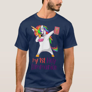 Camiseta Dabbing Unicorn My 1rua Communion Christian Cu