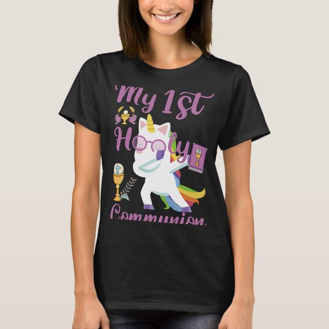 Camiseta Dabbing Unicorn My First Holy Communion (Frente)