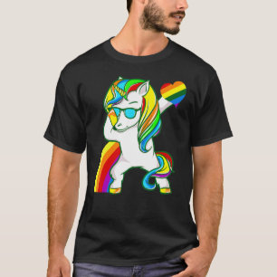Camiseta Dabbing Unicorn Orgulho gay Lgbt Lésbica Rainbow F