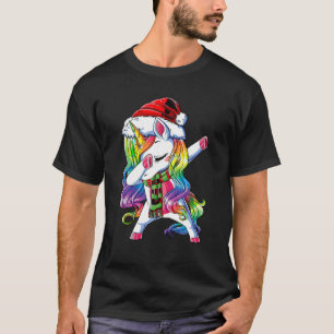 Camiseta Dabbing Unicorn Papais noeis natalinos garotas mul