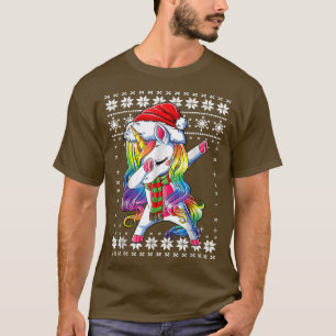 Camiseta Dabbing Unicorn Papais noeis Sweater Feia