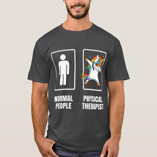 Camiseta Dabbing Unicorn Physical Therapist PT Therapy (Frente)