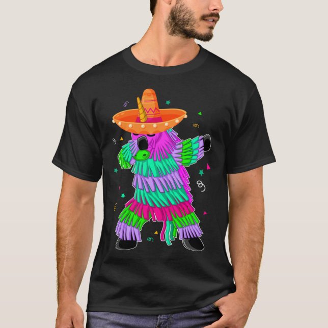 Camiseta Dabbing Unicorn Pinata Mexican Fiesta Cinco De May (Frente)