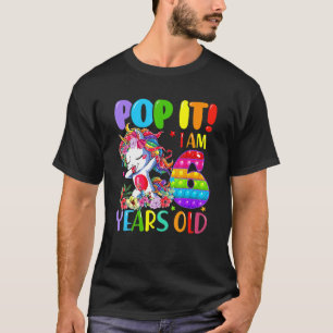 Camiseta Dabbing Unicorn Pop It I Am 6 Anos Old Fidget 6
