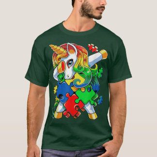 Camiseta Dabbing Unicorn Quebra-cabeça Piece Autism Awarnes