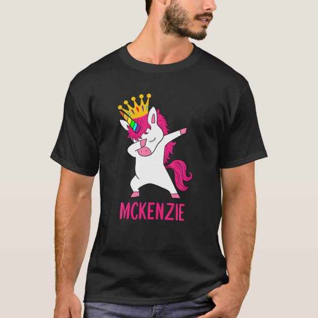 Camiseta Dabbing Unicorn Queen Personalizado MCKENZIE (Frente)