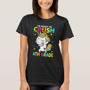 Camiseta Dabbing Unicorn Ready to Crush 4th Grade Back To S