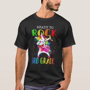 Camiseta Dabbing Unicorn Ready To Rock 3rd Grade Back To Sc