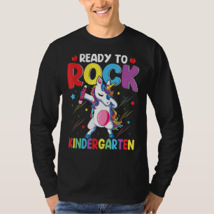 Camiseta Dabbing Unicorn Ready To Rock Kindergarten Back To