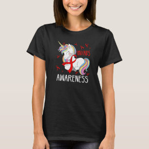 Camiseta Dabbing Unicorn Red Ribbon Hiv ajuda a conscientiz