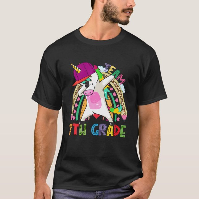 Camiseta Dabbing Unicorn School Of Rock Team 7 (Frente)