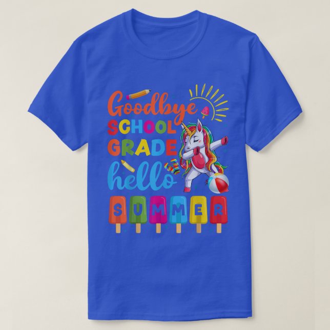 Camiseta Dabbing Unicorn School Teacher Study Kids Hello (Frente do Design)