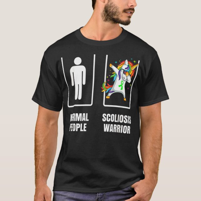 Camiseta Dabbing Unicorn Scoliose Warrior Survivor (Frente)