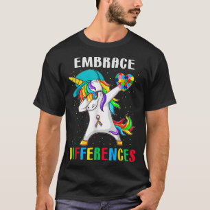 Camiseta Dabbing Unicorn Shirt Diferenças abraçam ADHD Aut