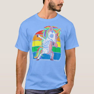 Camiseta Dabbing Unicorn Skeleton Halloween Dab Dance Scary