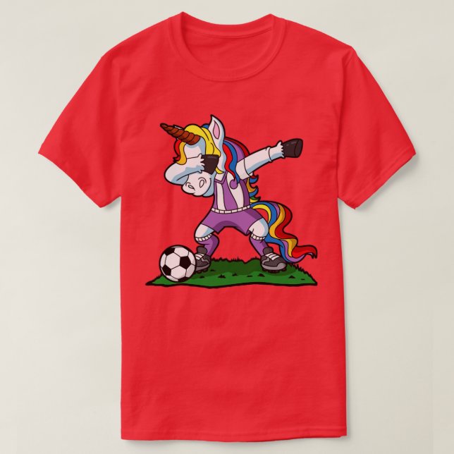 Camiseta Dabbing Unicorn Soccer (Frente do Design)