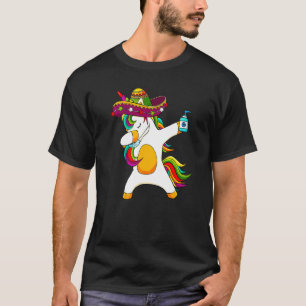 Camiseta Dabbing Unicorn Sombrero Face Mask Cinco De Mayo M