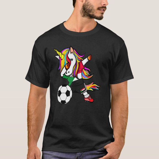 Camiseta Dabbing Unicorn Sudan Football Sudan Socc (Frente)