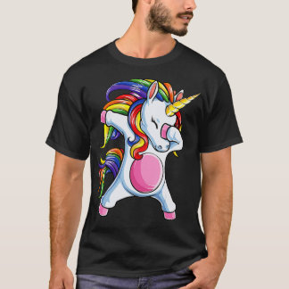 Camiseta Dabbing Unicorn T Girls Kids Women Rainbow Unicor