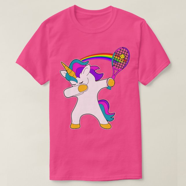 Camiseta Dabbing Unicorn Tênis tocando Engraçado (Frente do Design)